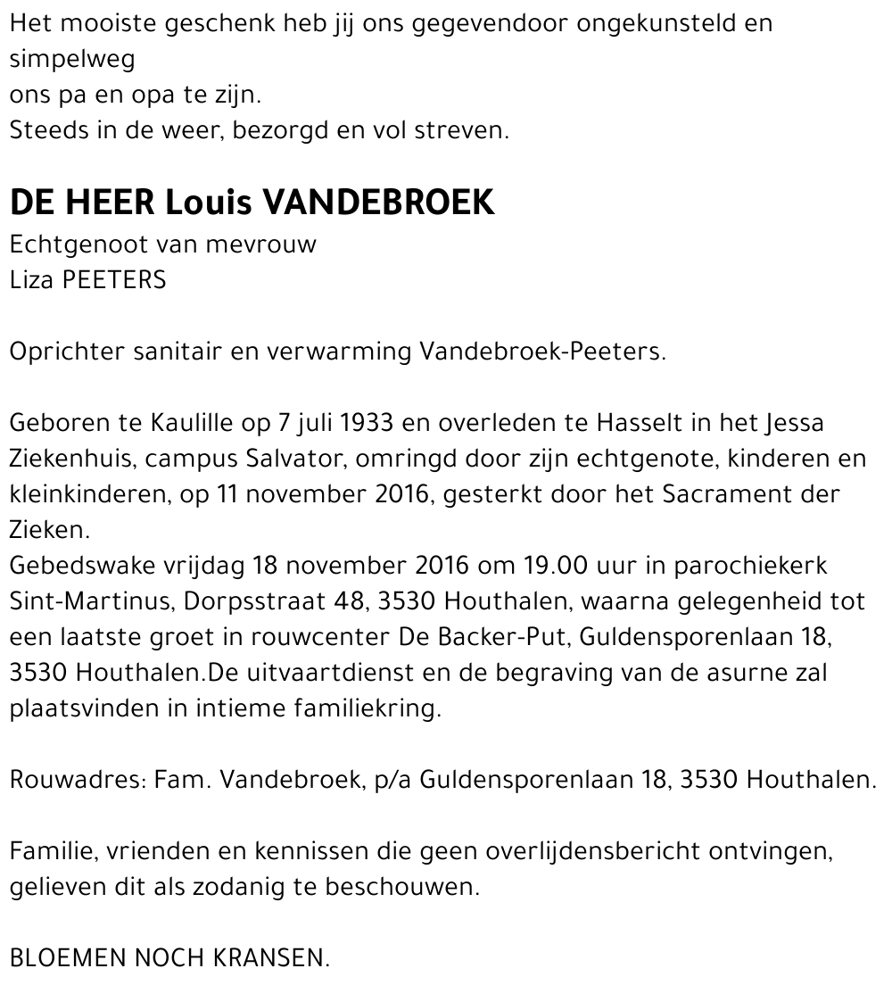 Louis VANDEBROEK