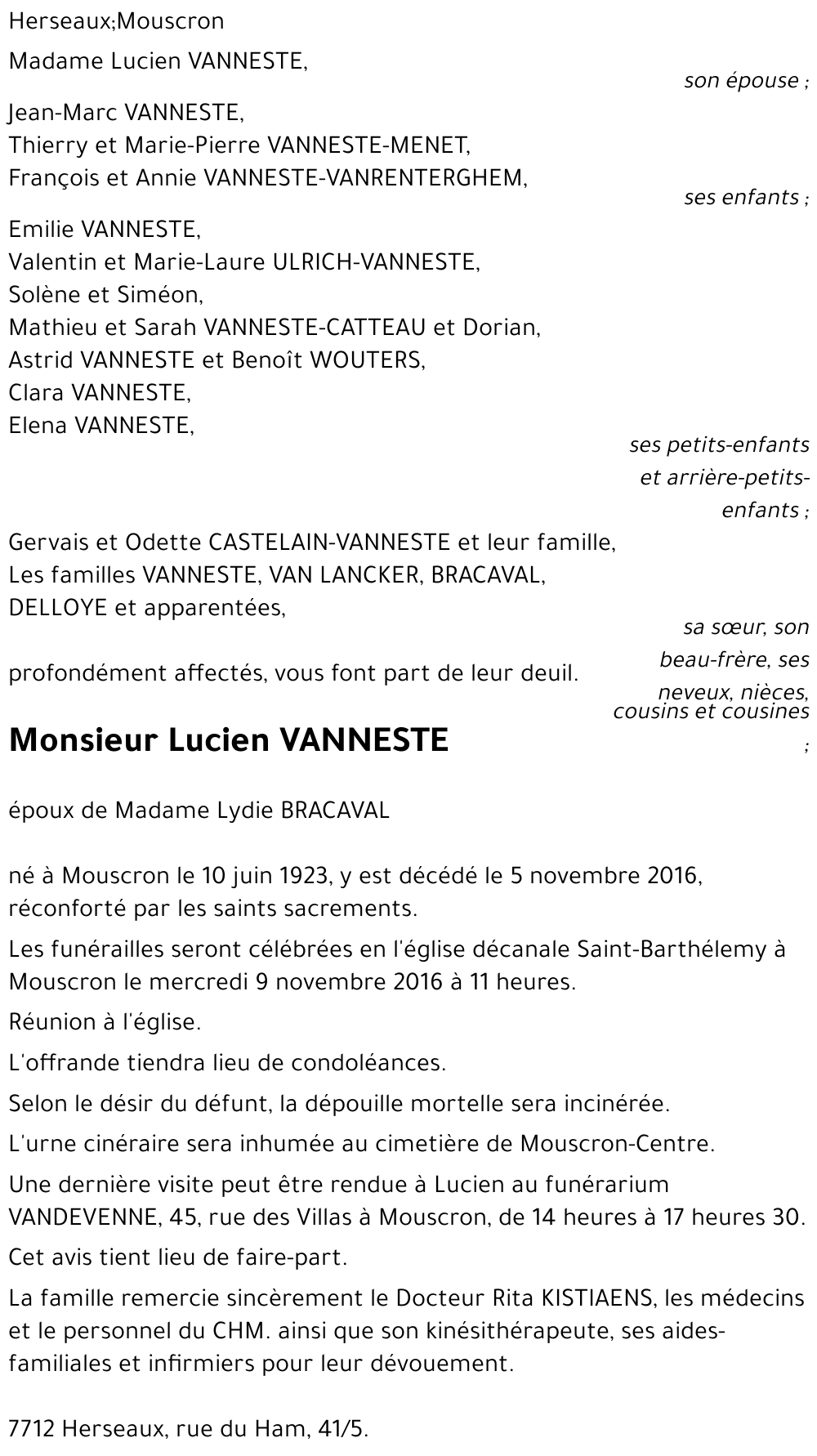 Lucien VANNESTE
