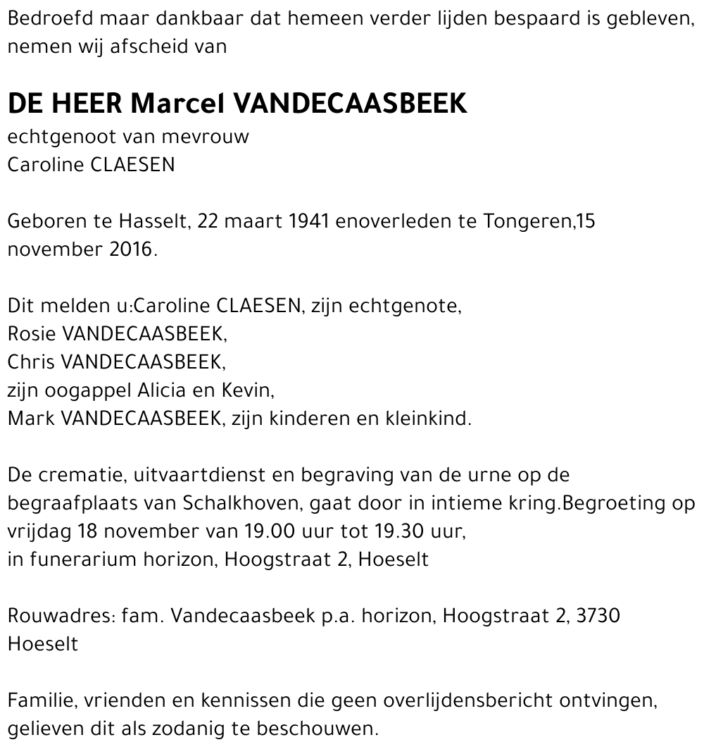 Marcel VANDECAASBEEK