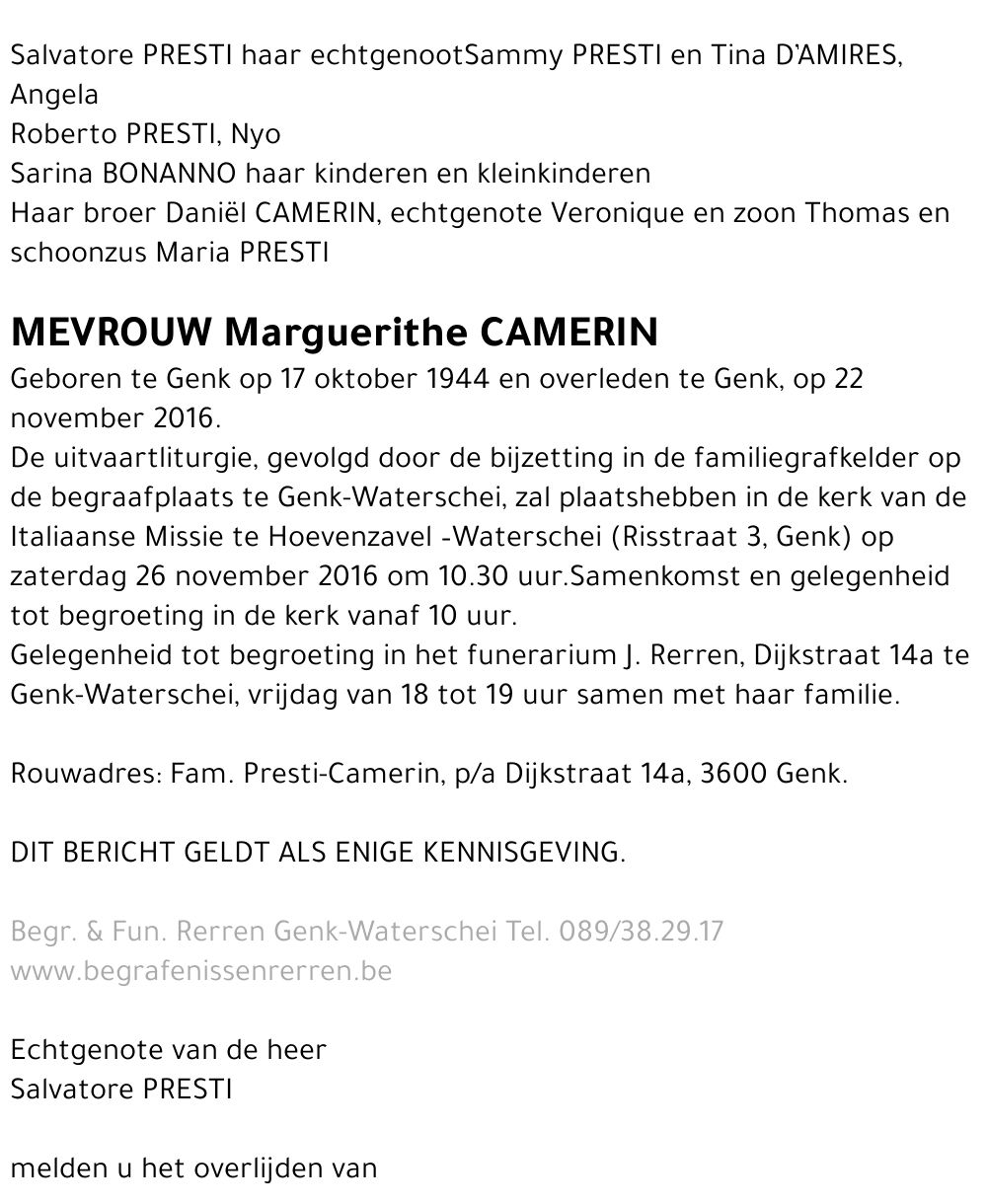 Marguerithe CAMERIN