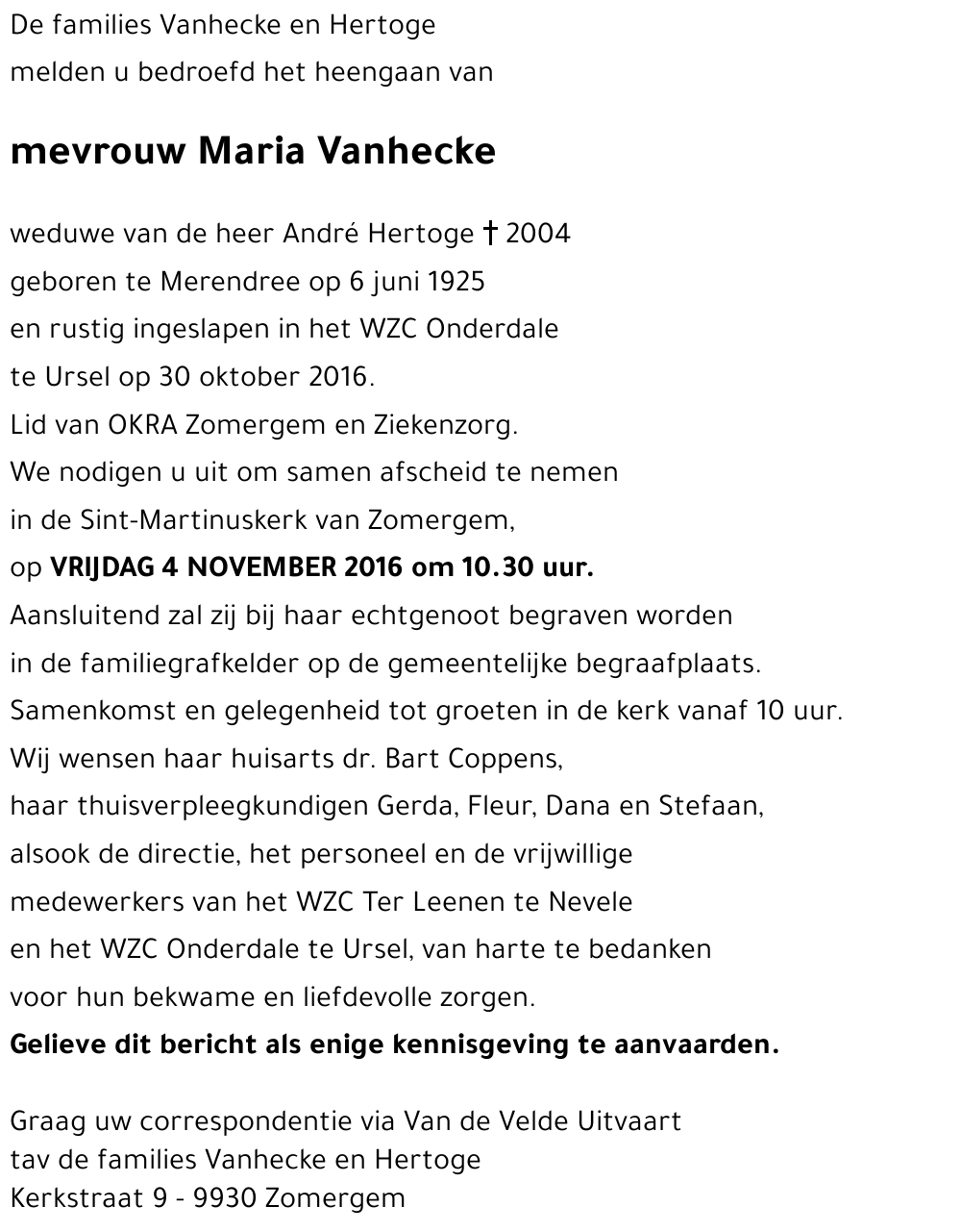 Maria Vanhecke