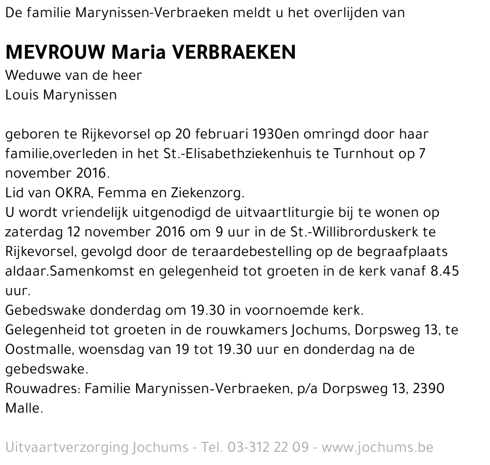 Maria Verbraeken