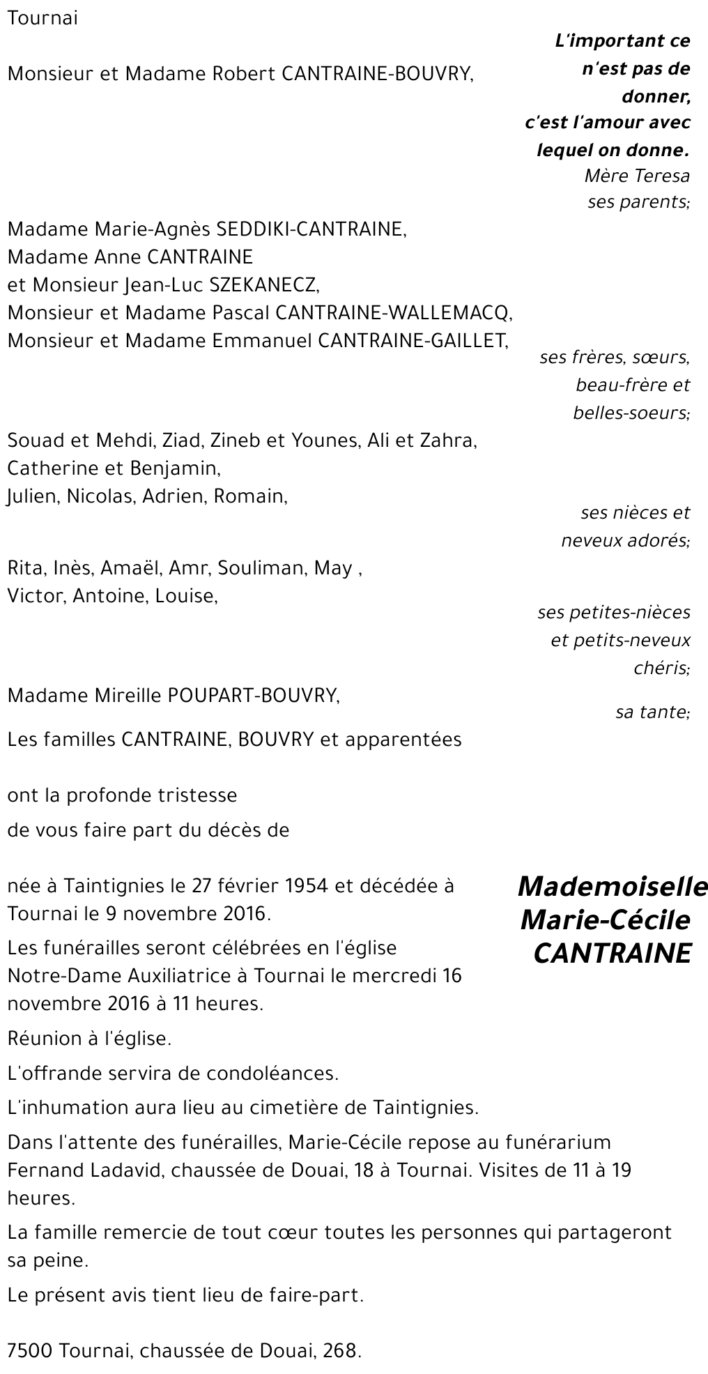 Marie-Cécile CANTRAINE