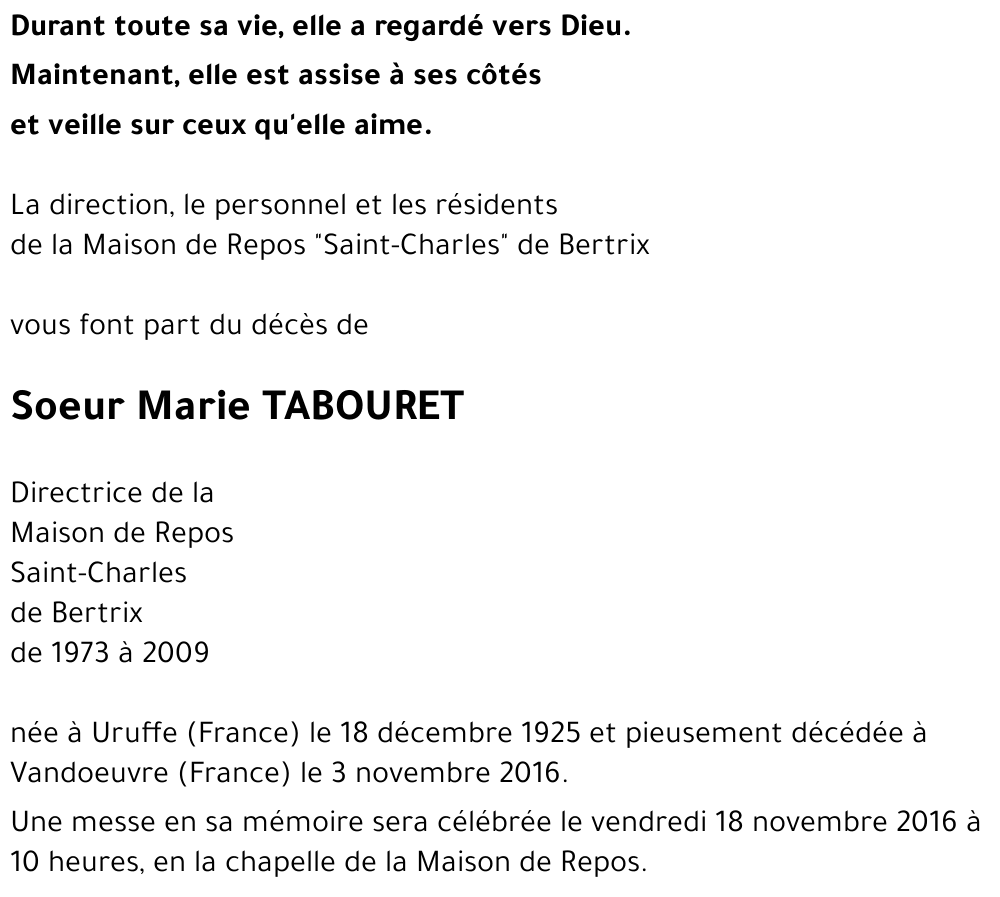 Marie TABOURET