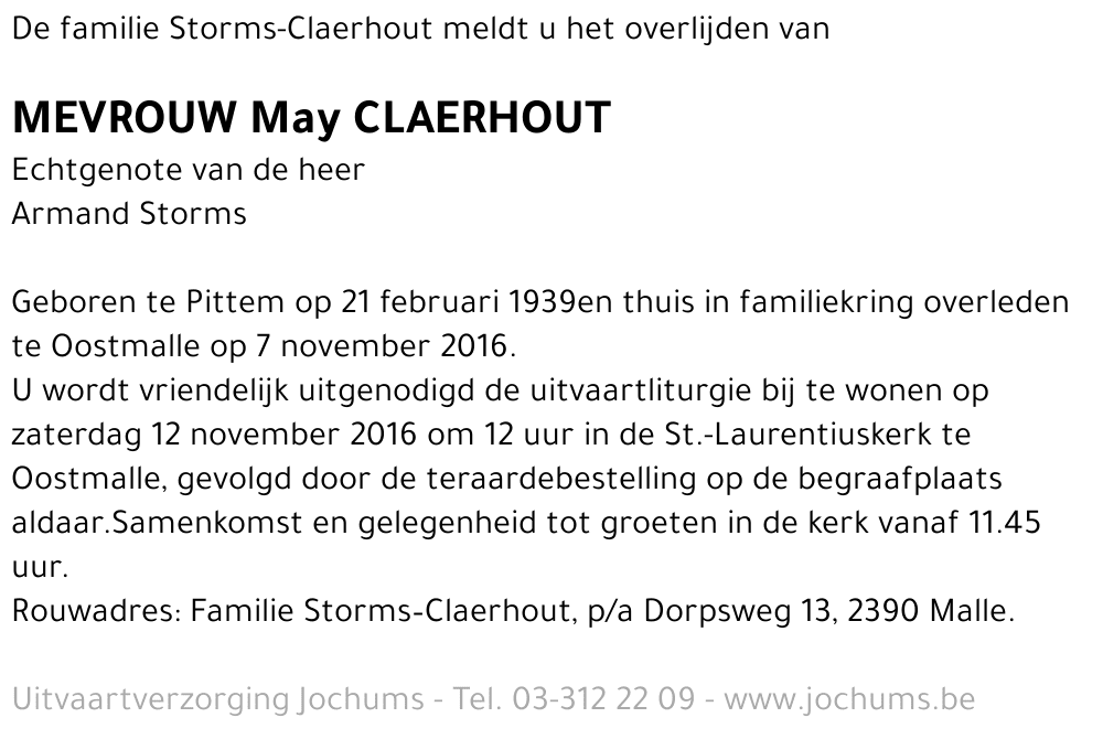 May Claerhout