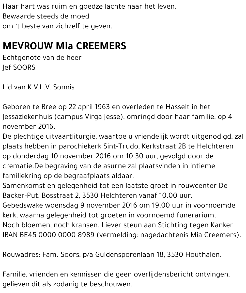 Mia CREEMERS