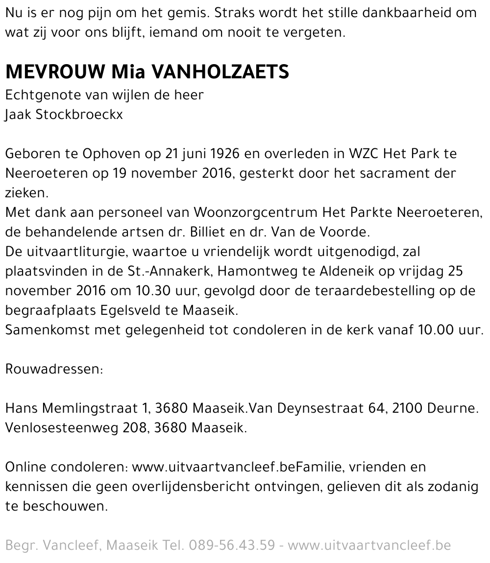 Mia Vanholzaets
