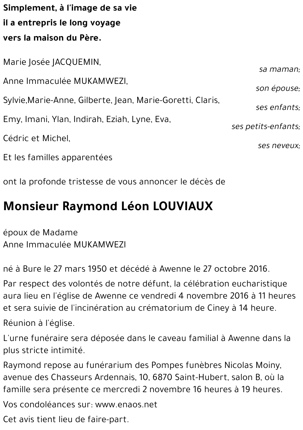 Raymond Léon LOUVIAUX