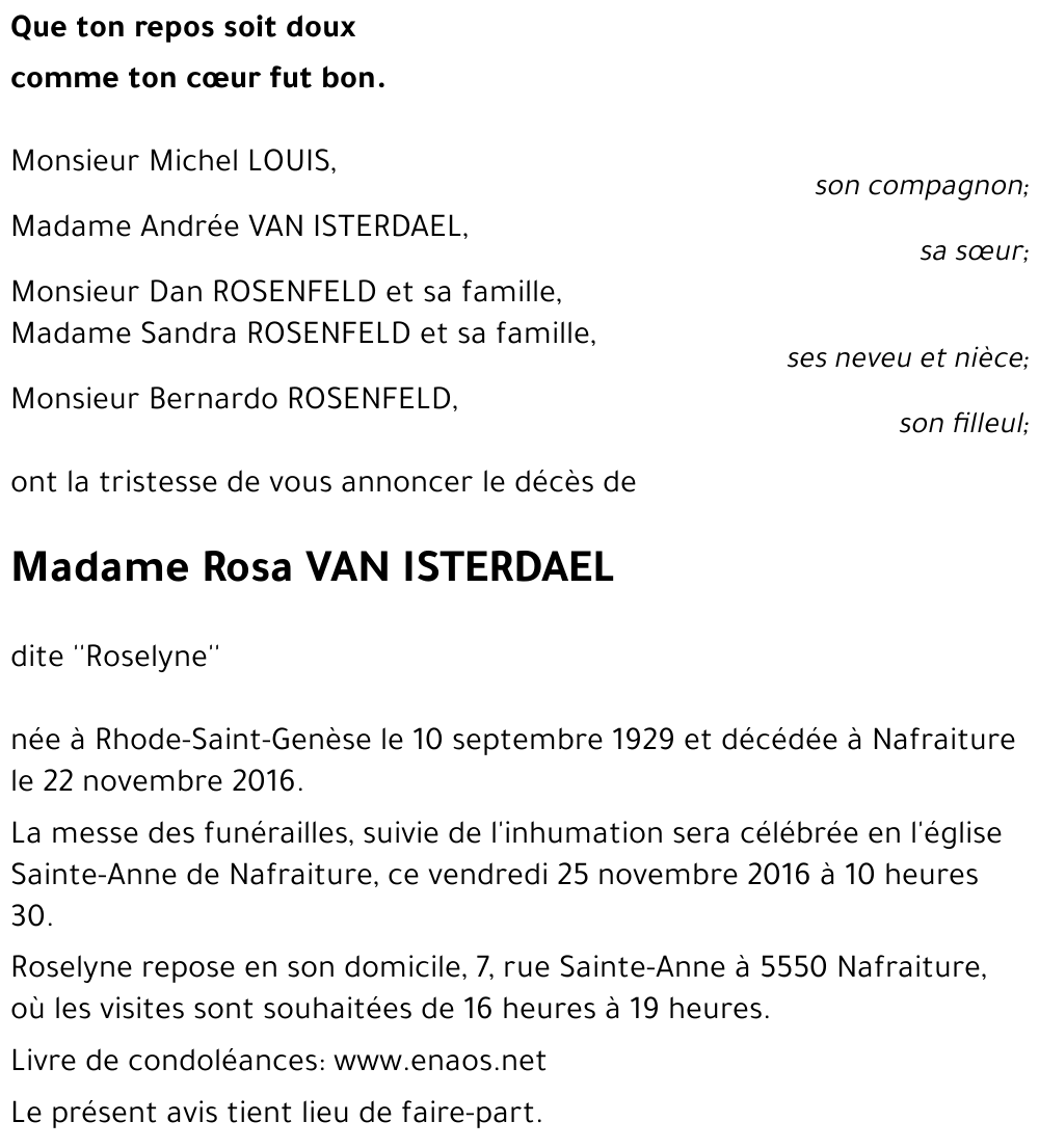 Rosa VAN ISTERDAEL