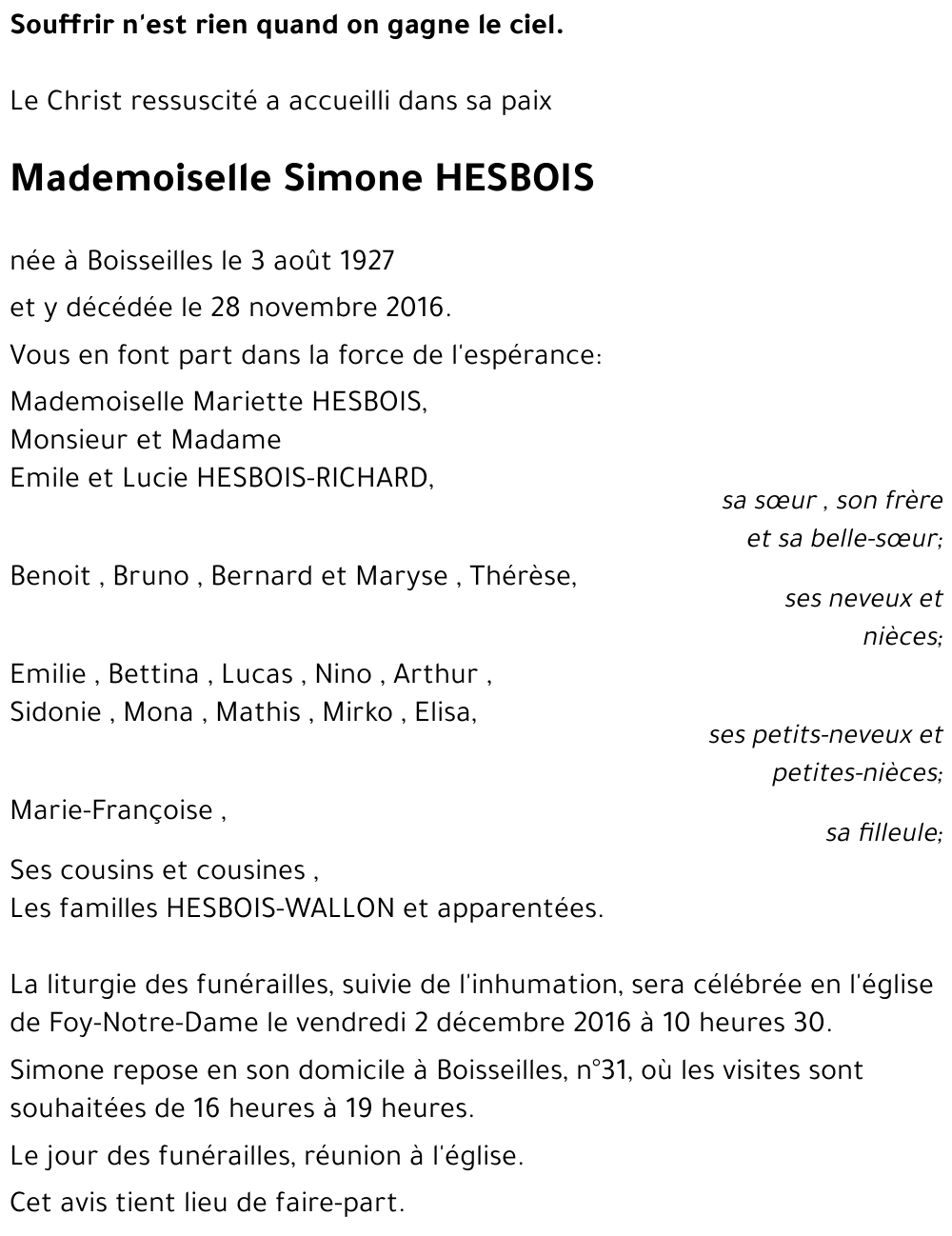 Simone HESBOIS