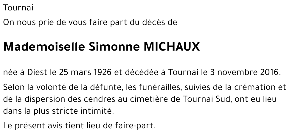 Simonne MICHAUX