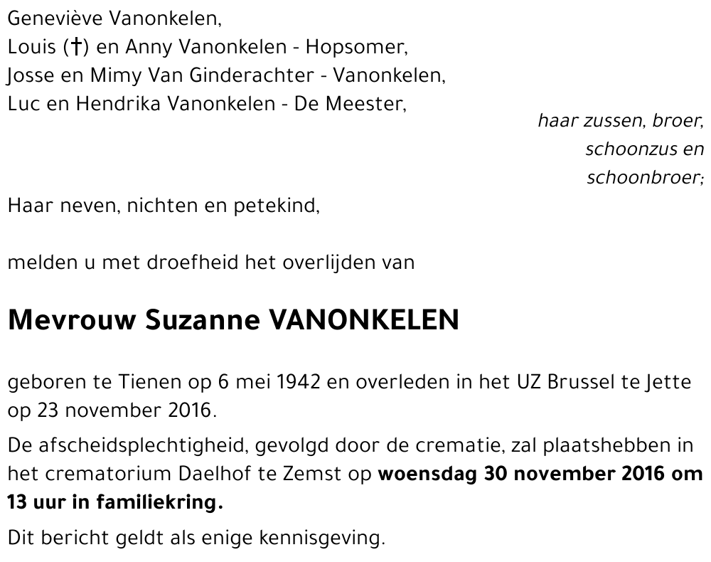 Suzanne VANONKELEN