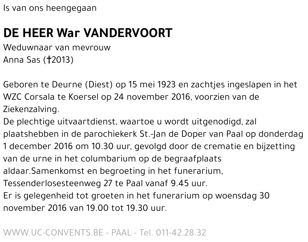 War Vandervoort
