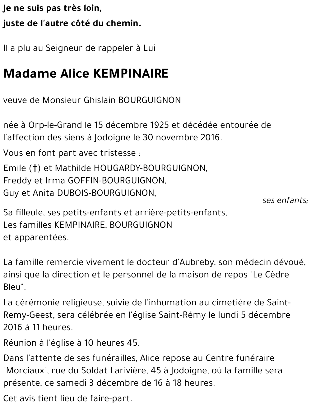 Alice KEMPINAIRE