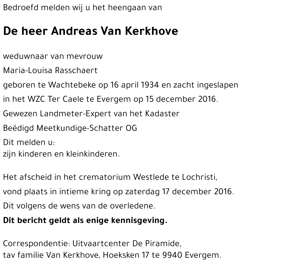Andreas Van Kerkhove