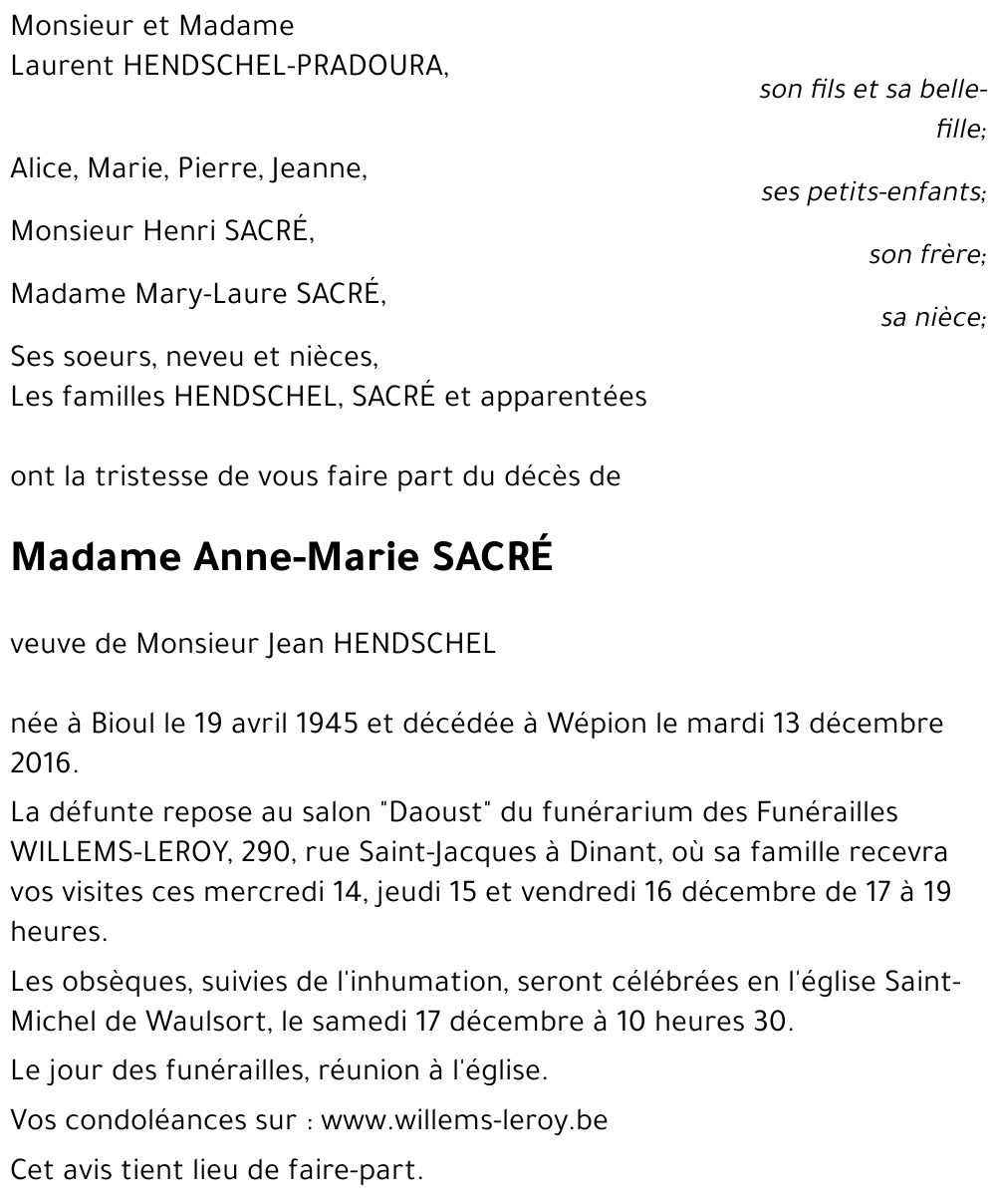 Anne-Marie SACRÉ