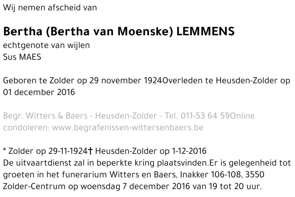 Bertha Lemmens