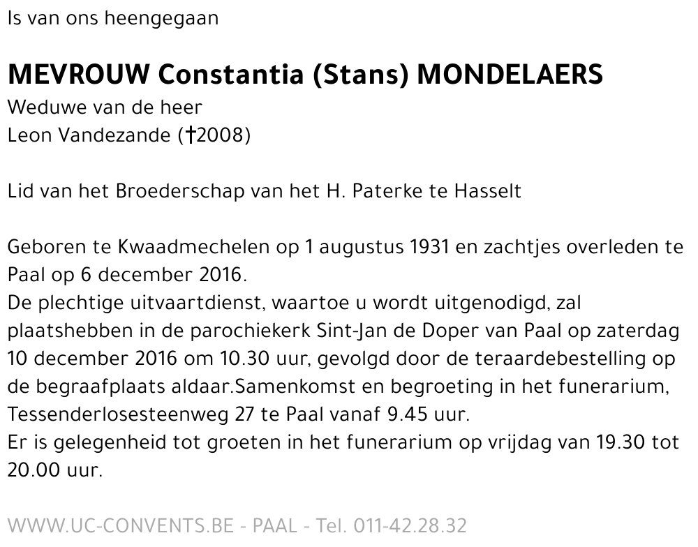 Constantia Mondelaers