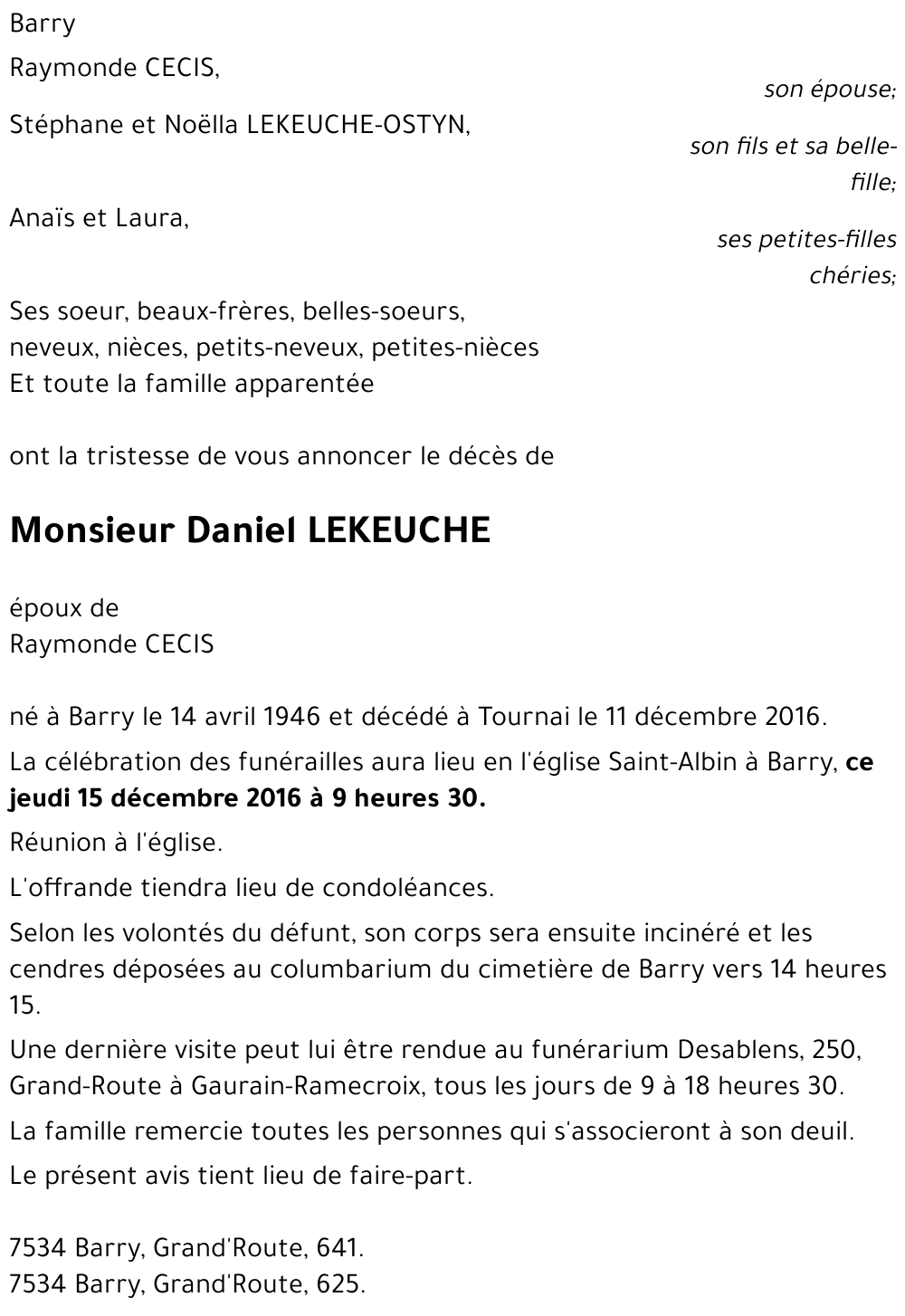 Daniel LEKEUCHE