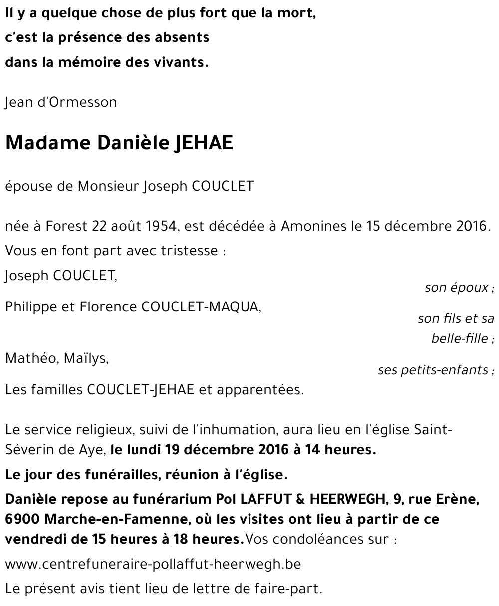 Danièle JEHAE
