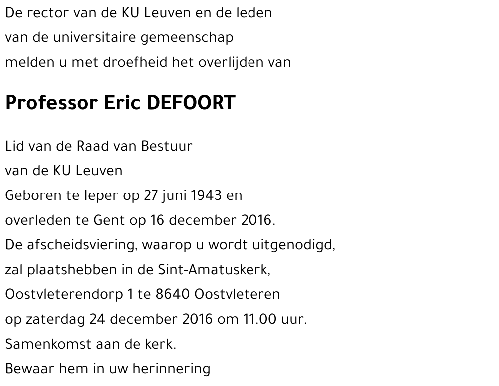 Eric DEFOORT