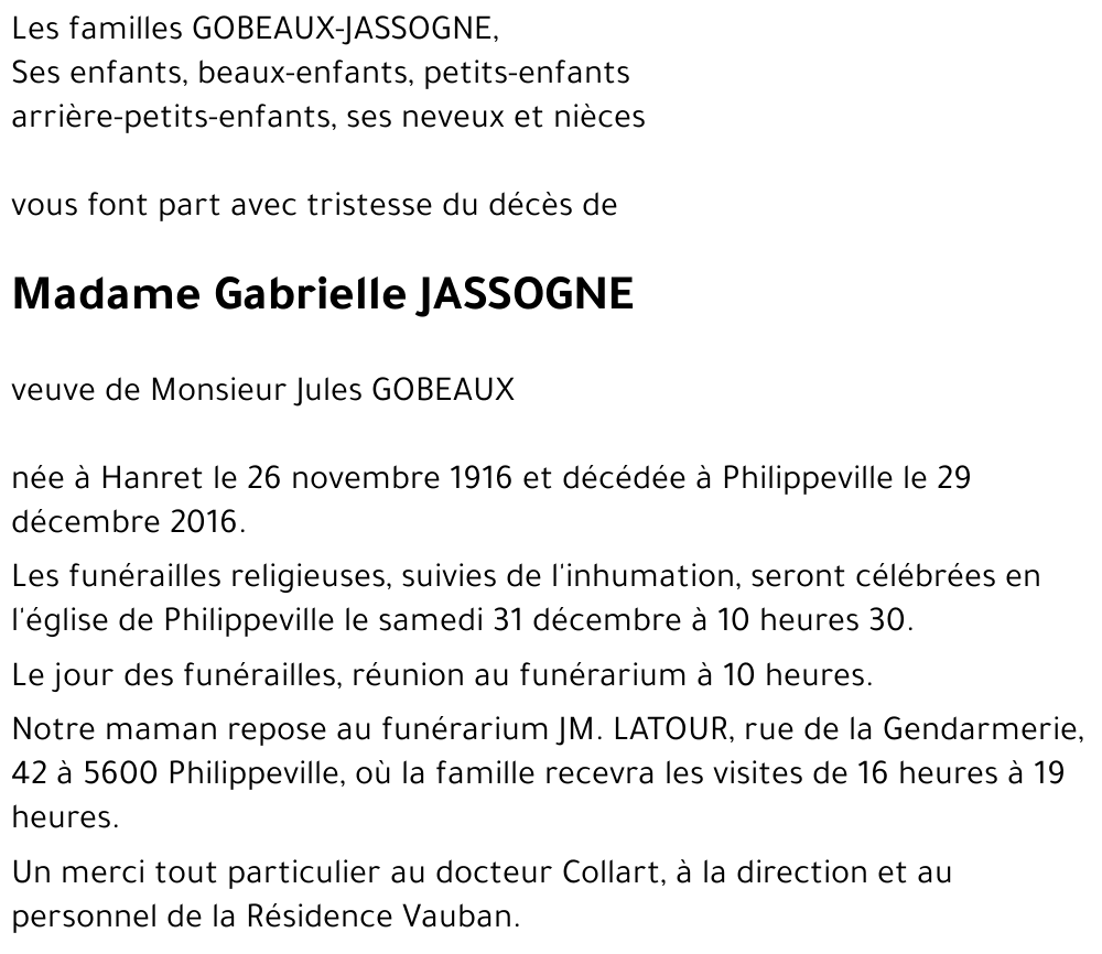 Gabrielle JASSOGNE