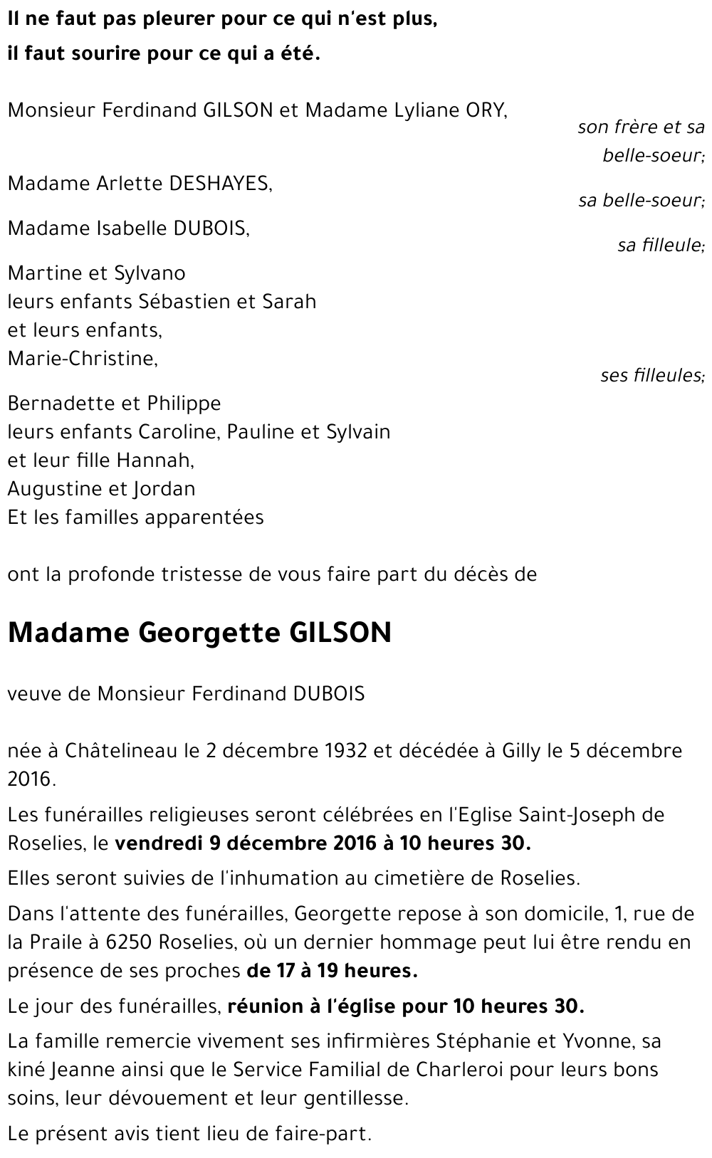 Georgette GILSON
