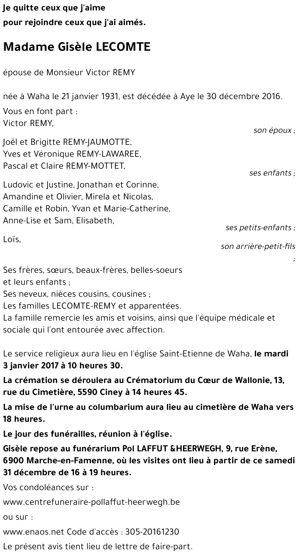 Gisèle LECOMTE