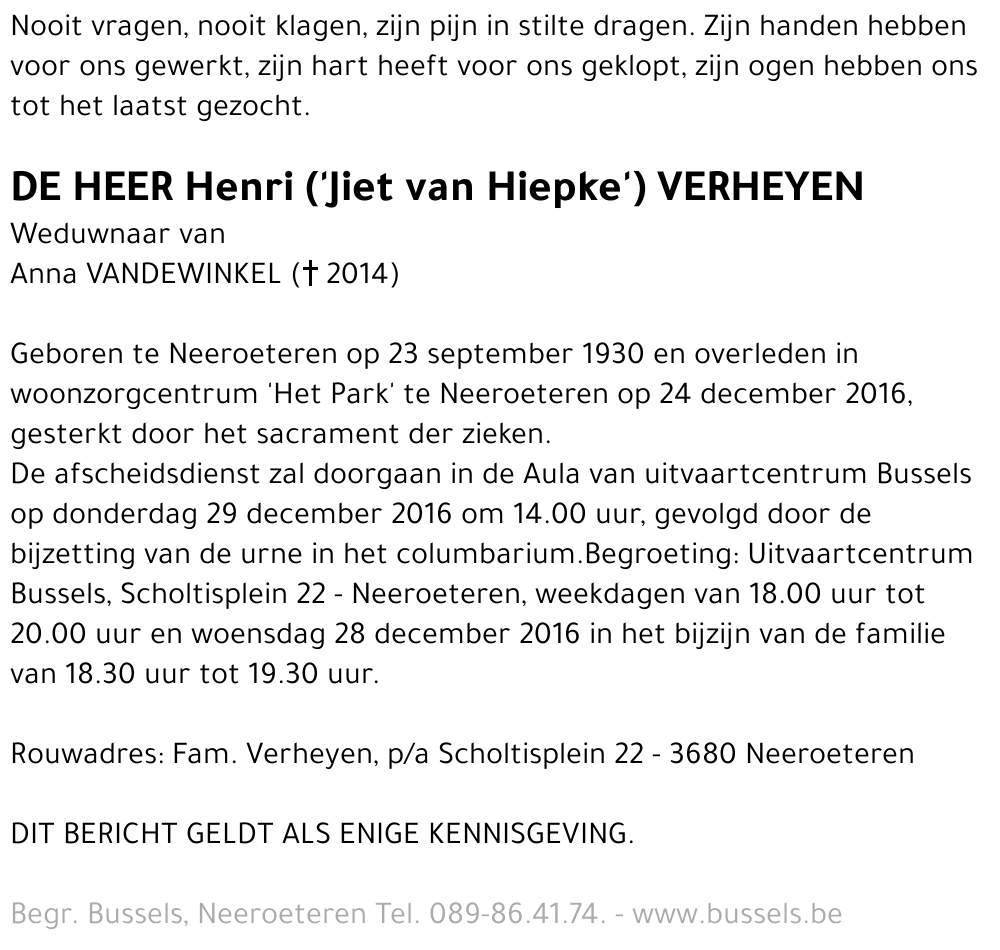 Henri VERHEYEN