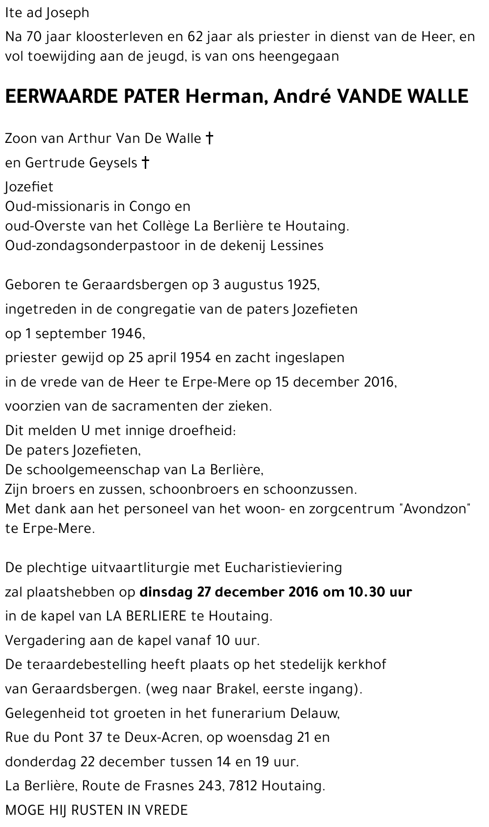 Herman, André VANDE WALLE