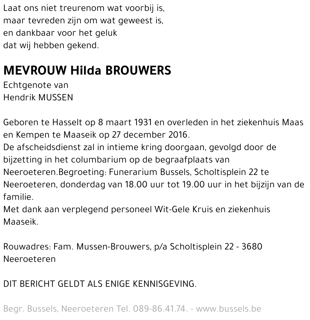 Hilda BROUWERS