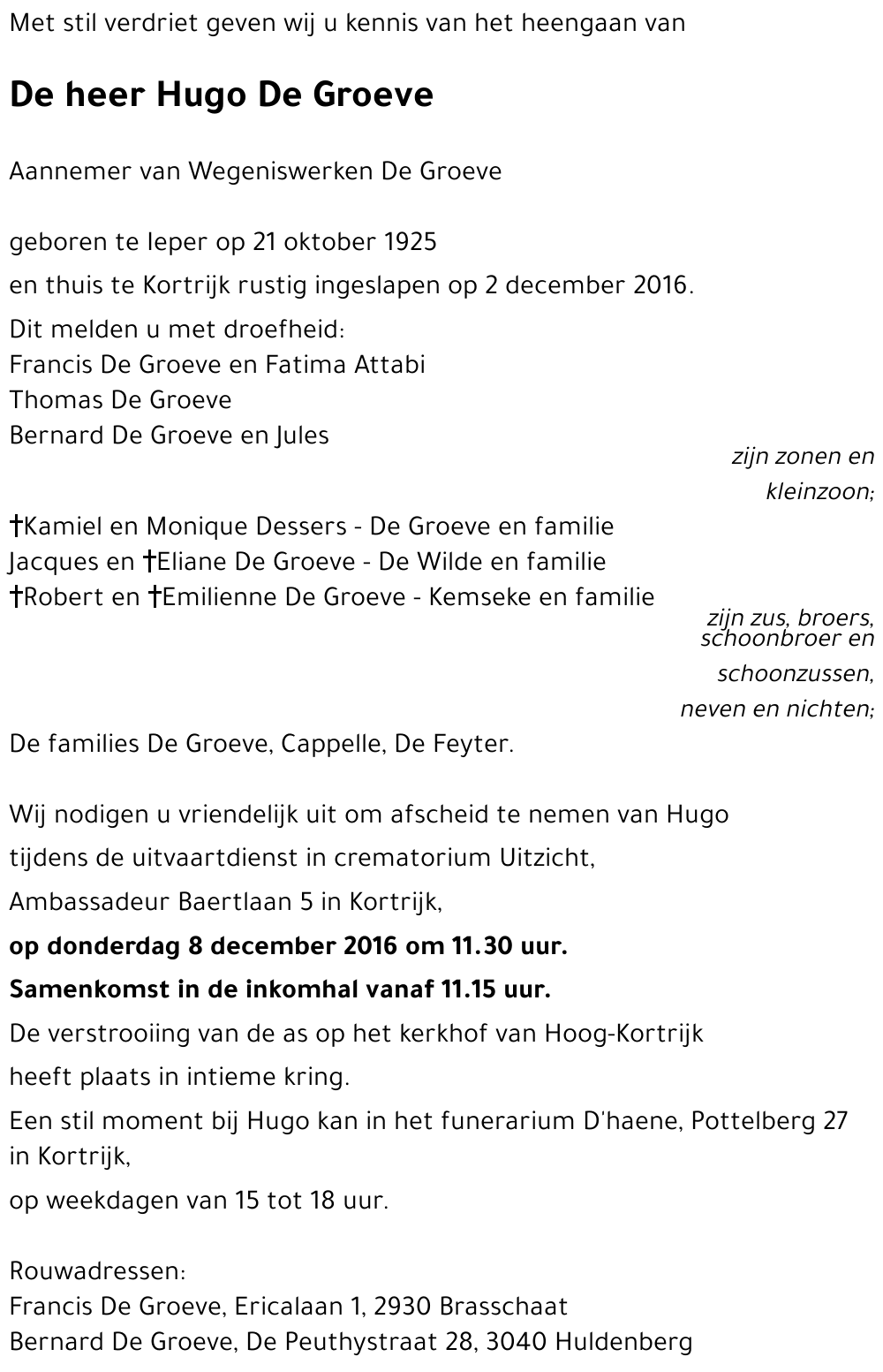 Hugo De Groeve
