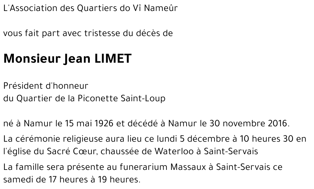 Jean LIMET