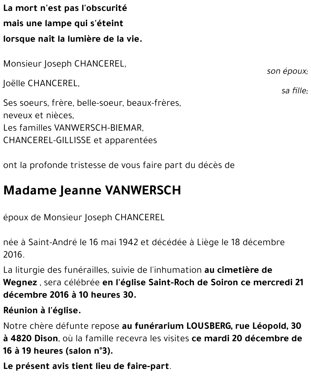 Jeanne VANWERSCH