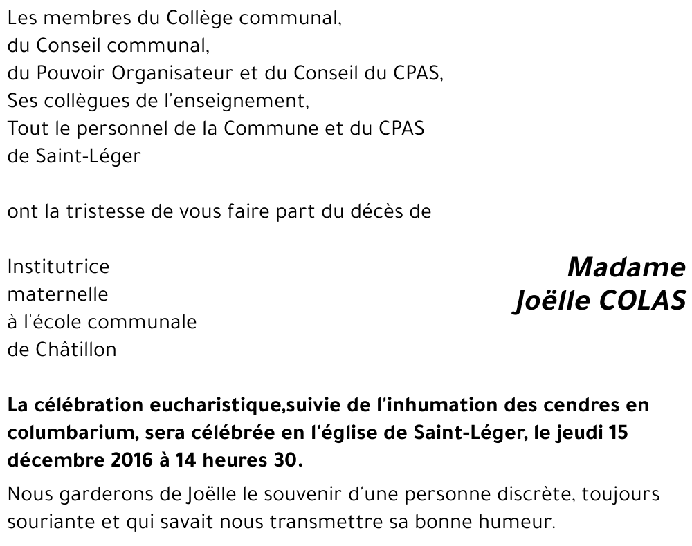 Joëlle COLAS 
