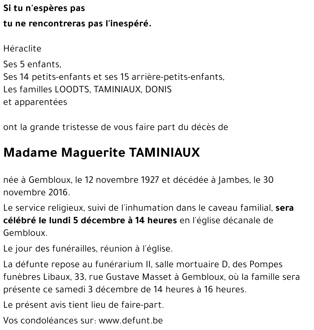 Maguerite TAMINIAUX