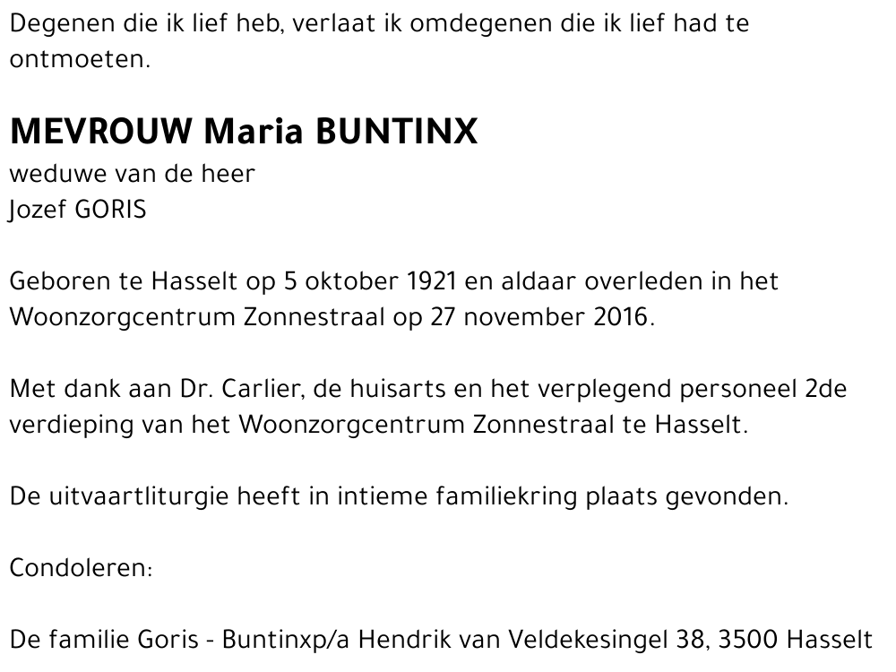 Maria BUNTINX