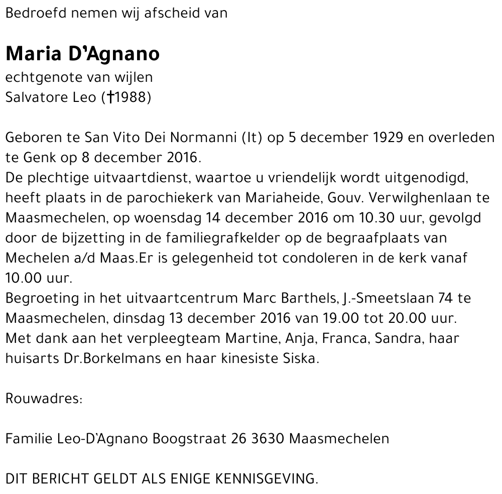 Maria D'Agnano