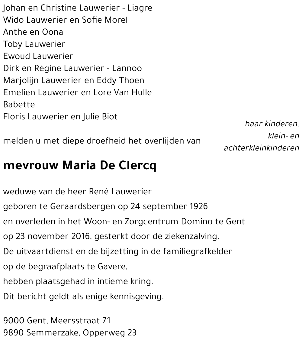 Maria De Clercq