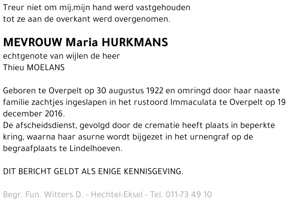 Maria Hurkmans