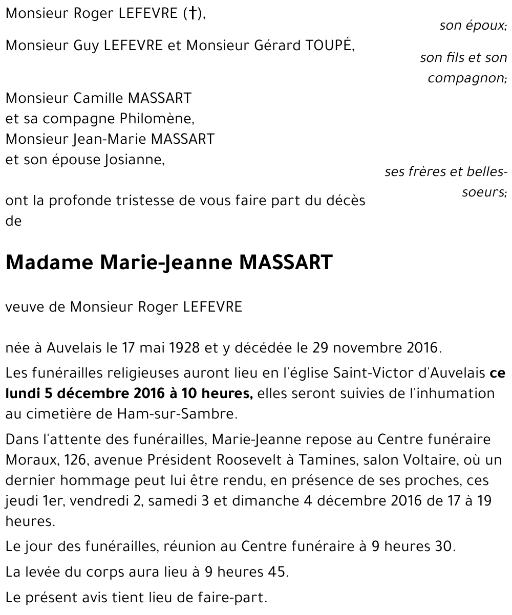 Marie-Jeanne MASSART