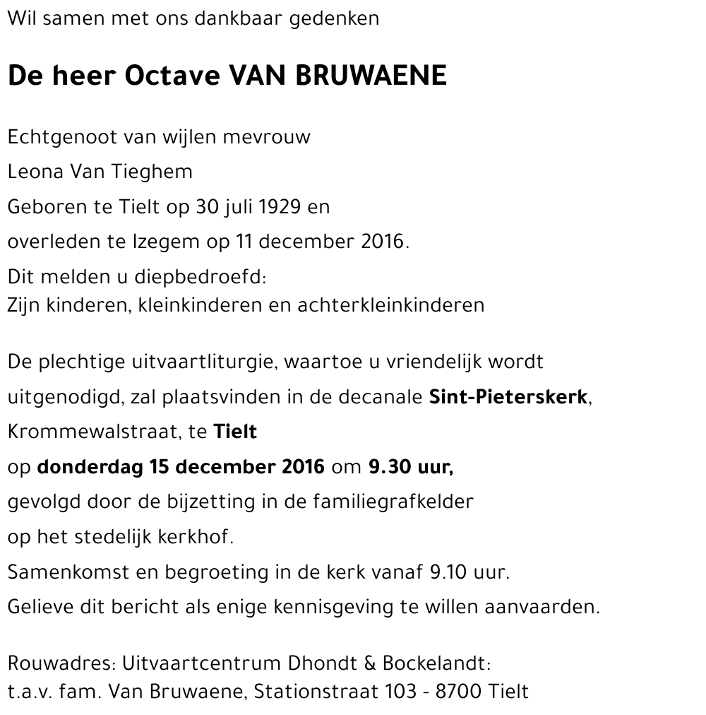Octave VAN BRUWAENE