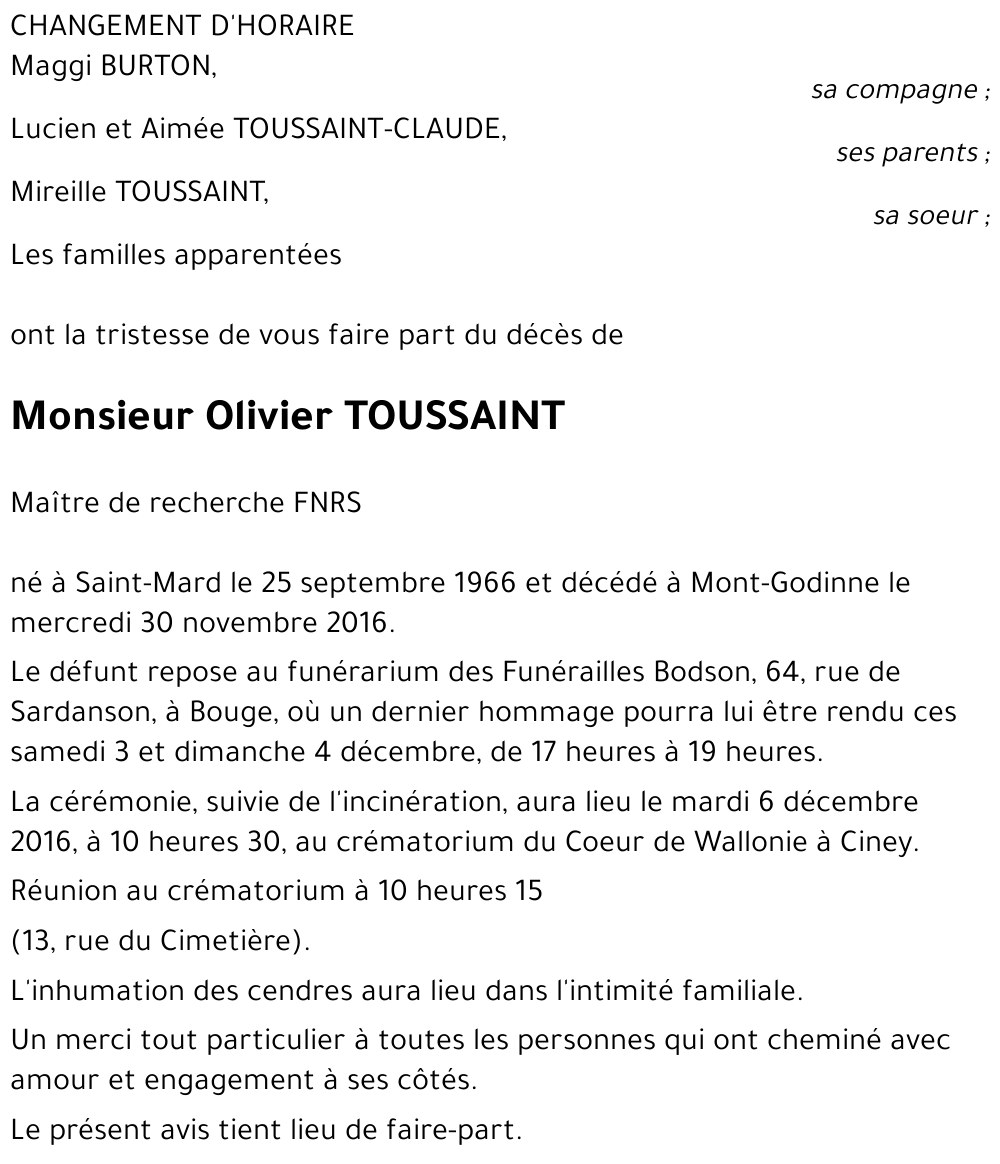 Olivier TOUSSAINT