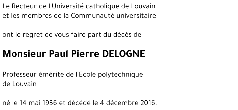 Paul Pierre DELOGNE
