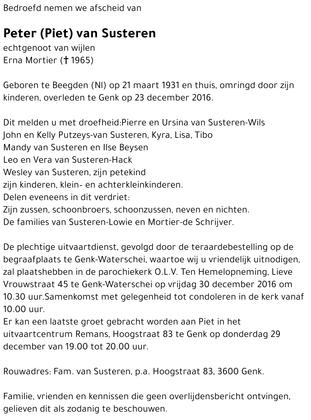 Peter (Piet) van Susteren