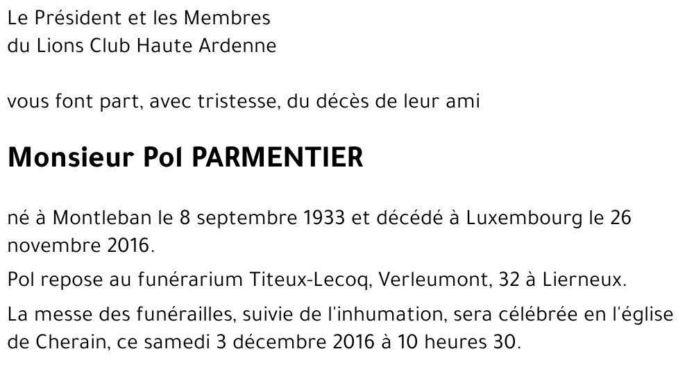 Pol PARMENTIER