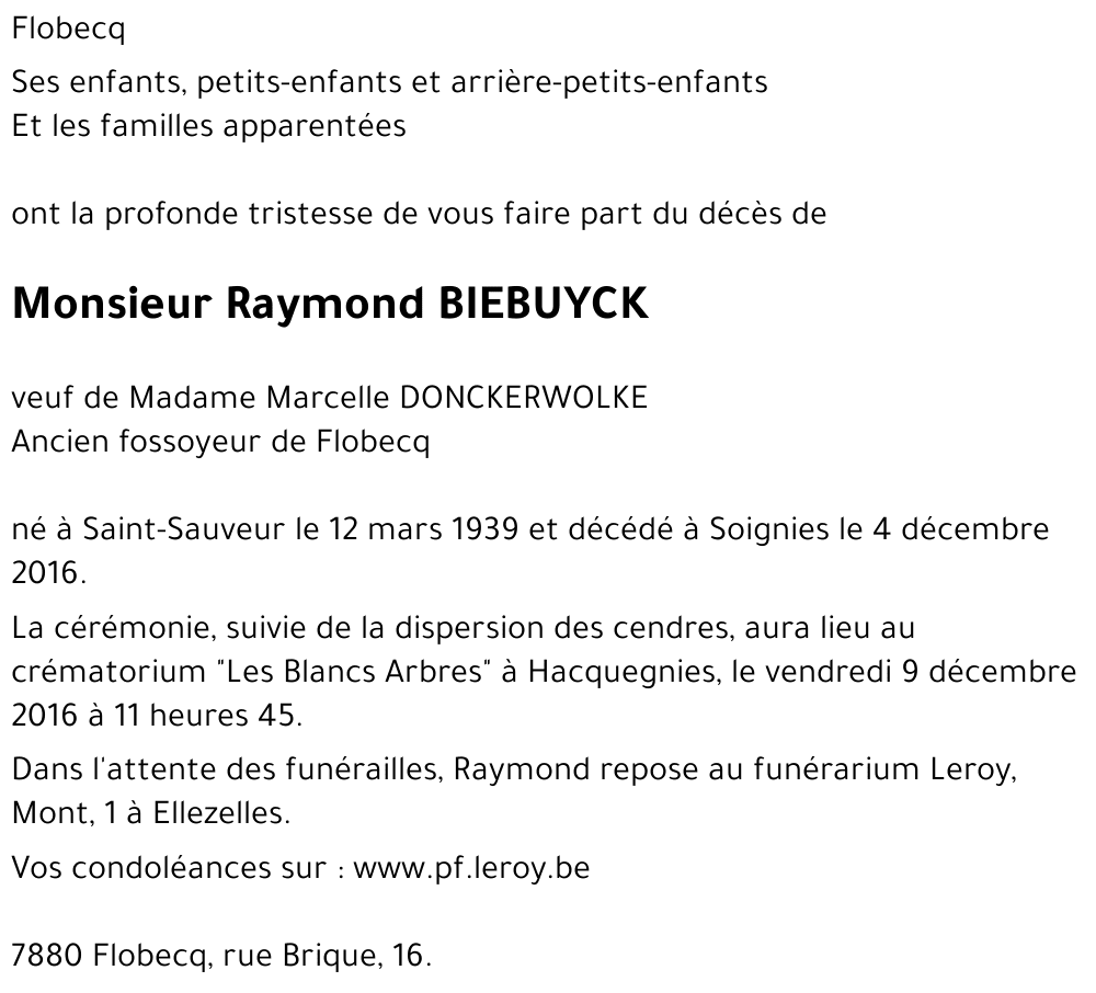 Raymond BIEBUYCK