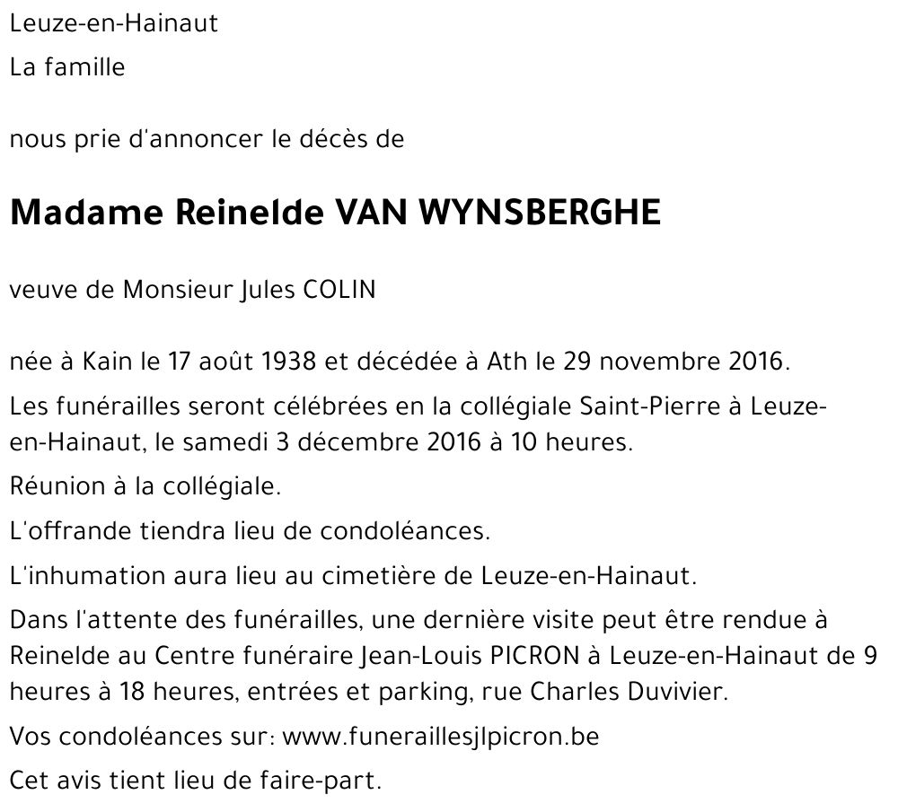 Reinelde VAN WYNSBERGHE