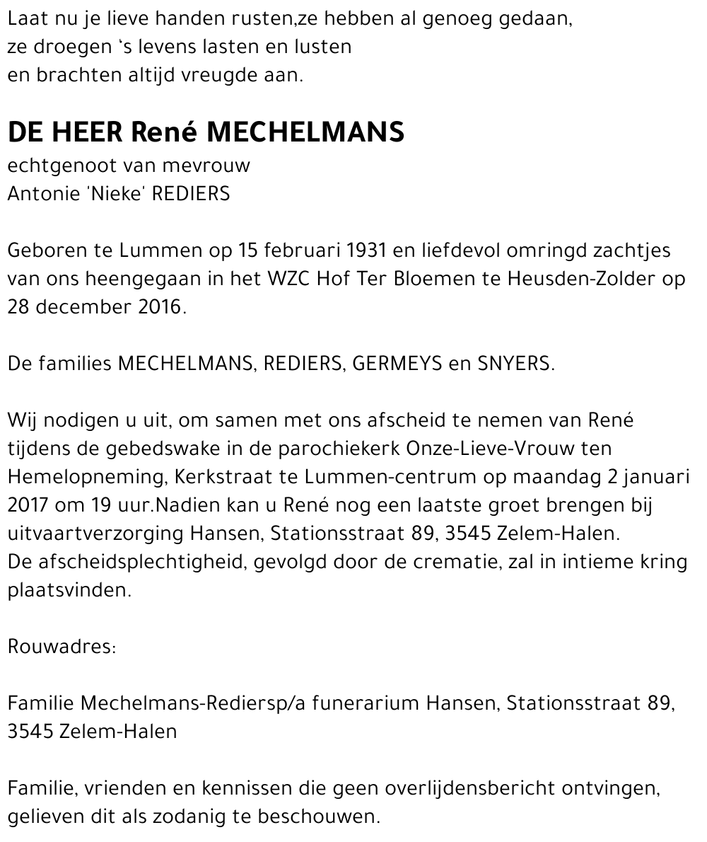 René MECHELMANS
