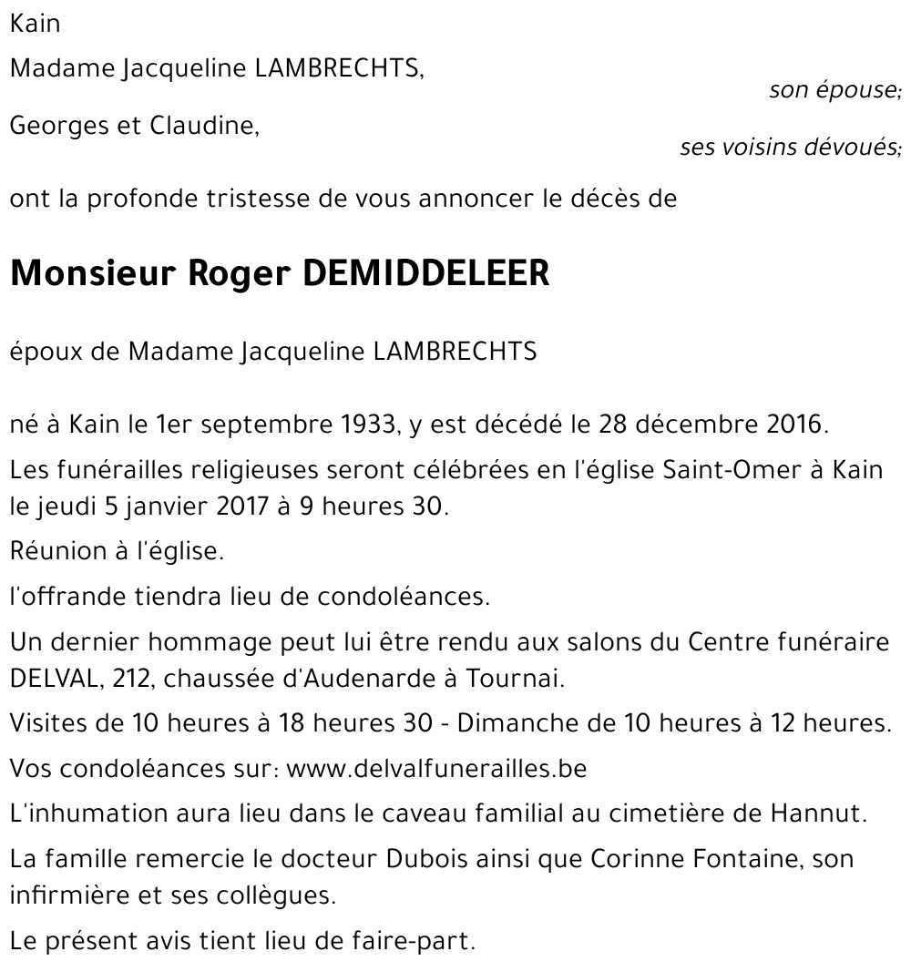Roger DEMIDDELEER